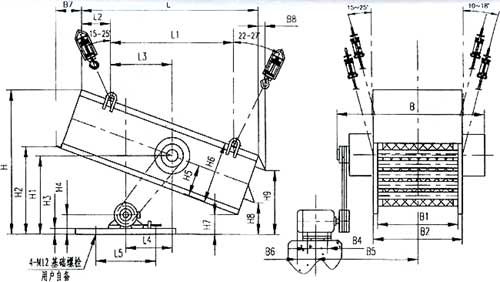 SZZ自定義中心振動篩安裝尺寸圖