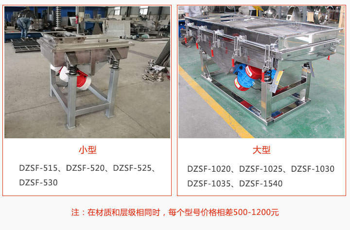 大型和小型不銹鋼直線振動篩價(jià)格對比